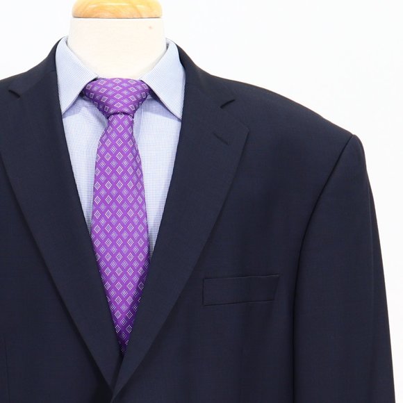 Chiarelli 46L Navy Solid 2-Button Sport Coat Blazer Jacket B893 - Picture 5 of 11